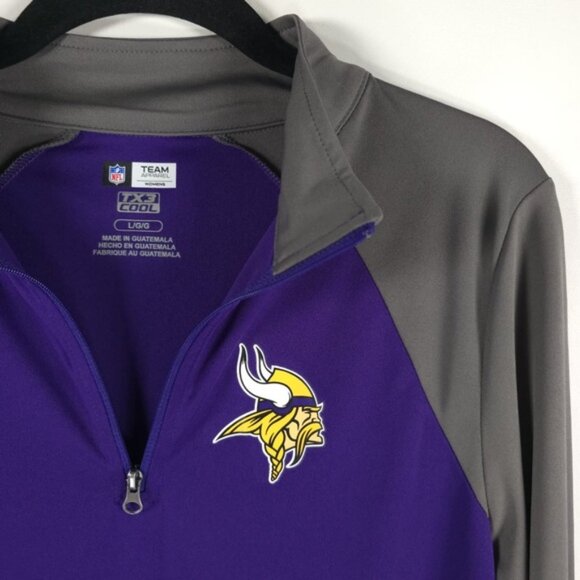 NFL TEAM APPAREL WOMENS VIKINGS TX3 COOL W443 Intensity 1/4‎ Zip Pullover LG - Picture 7 of 11